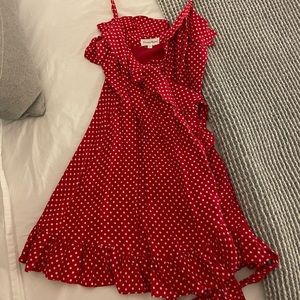 Privacy please red polka dot dress. Never worn!
